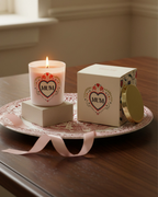 Mum Folk Heart French Tulip Candle