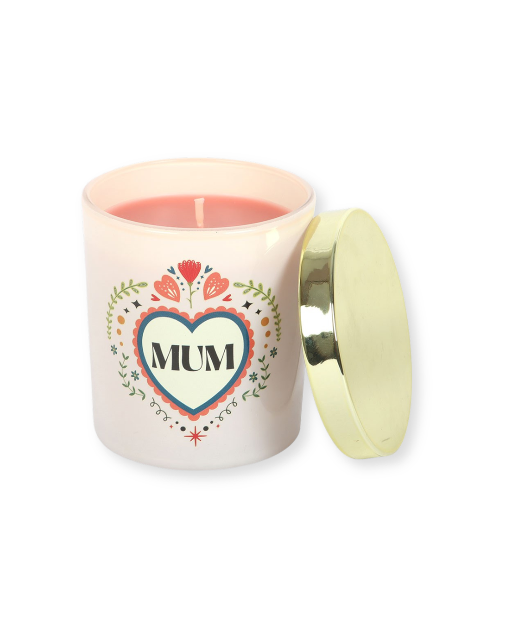 Mum Folk Heart French Tulip Candle