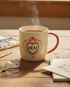 Mum Folk Heart Mug