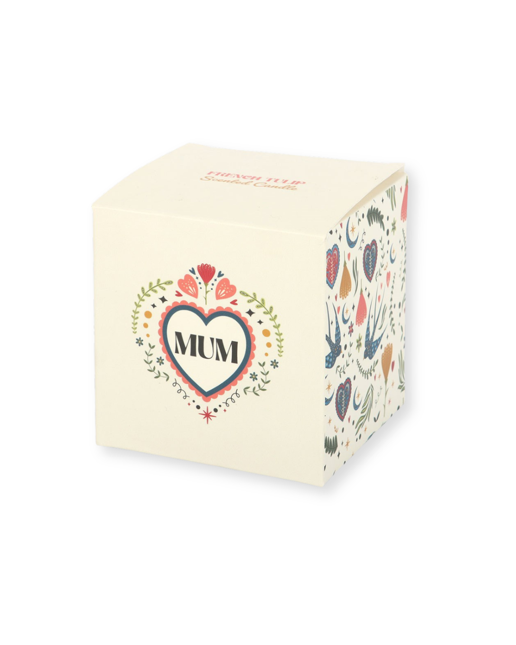 Mum Folk Heart French Tulip Candle