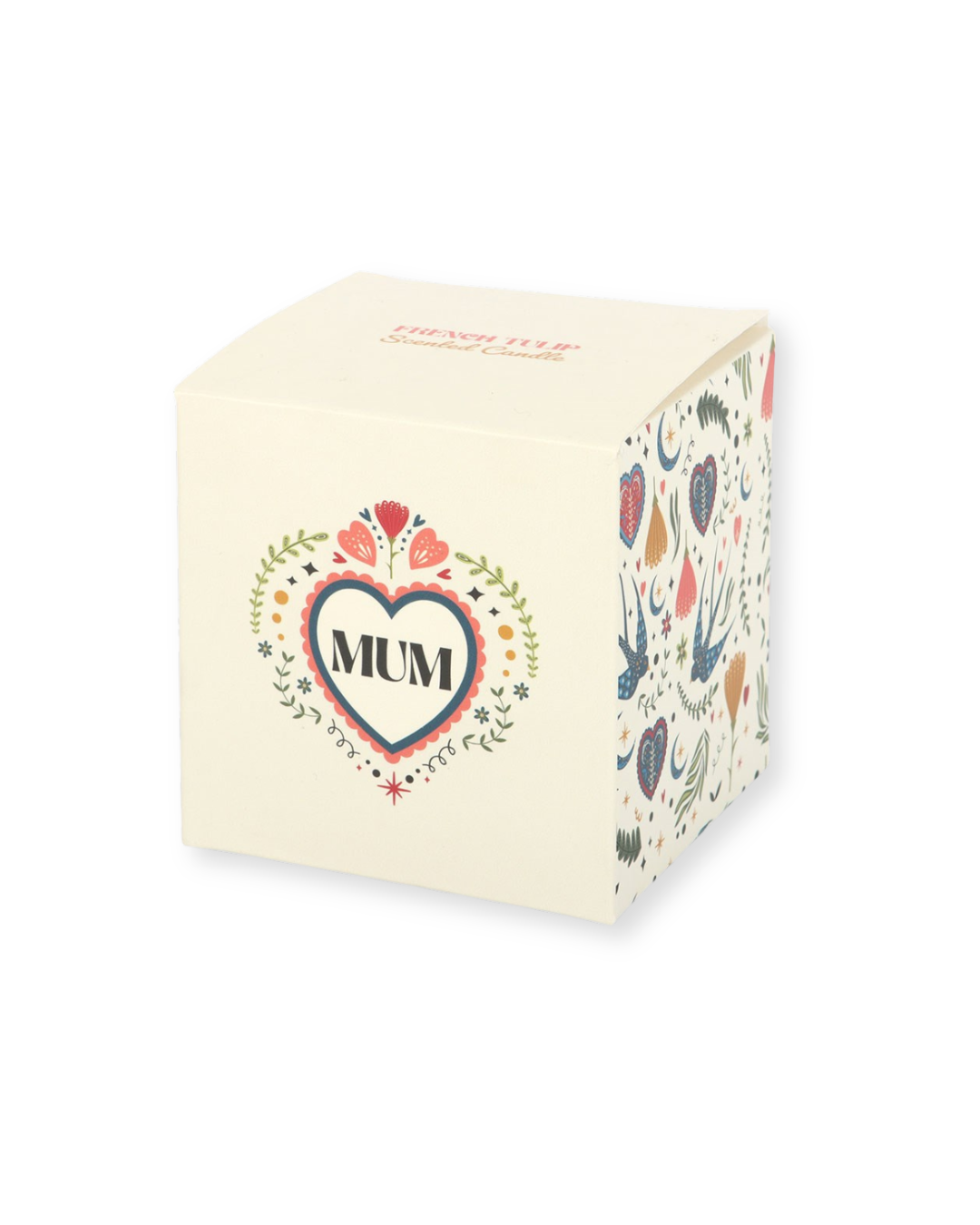 Mum Folk Heart French Tulip Candle