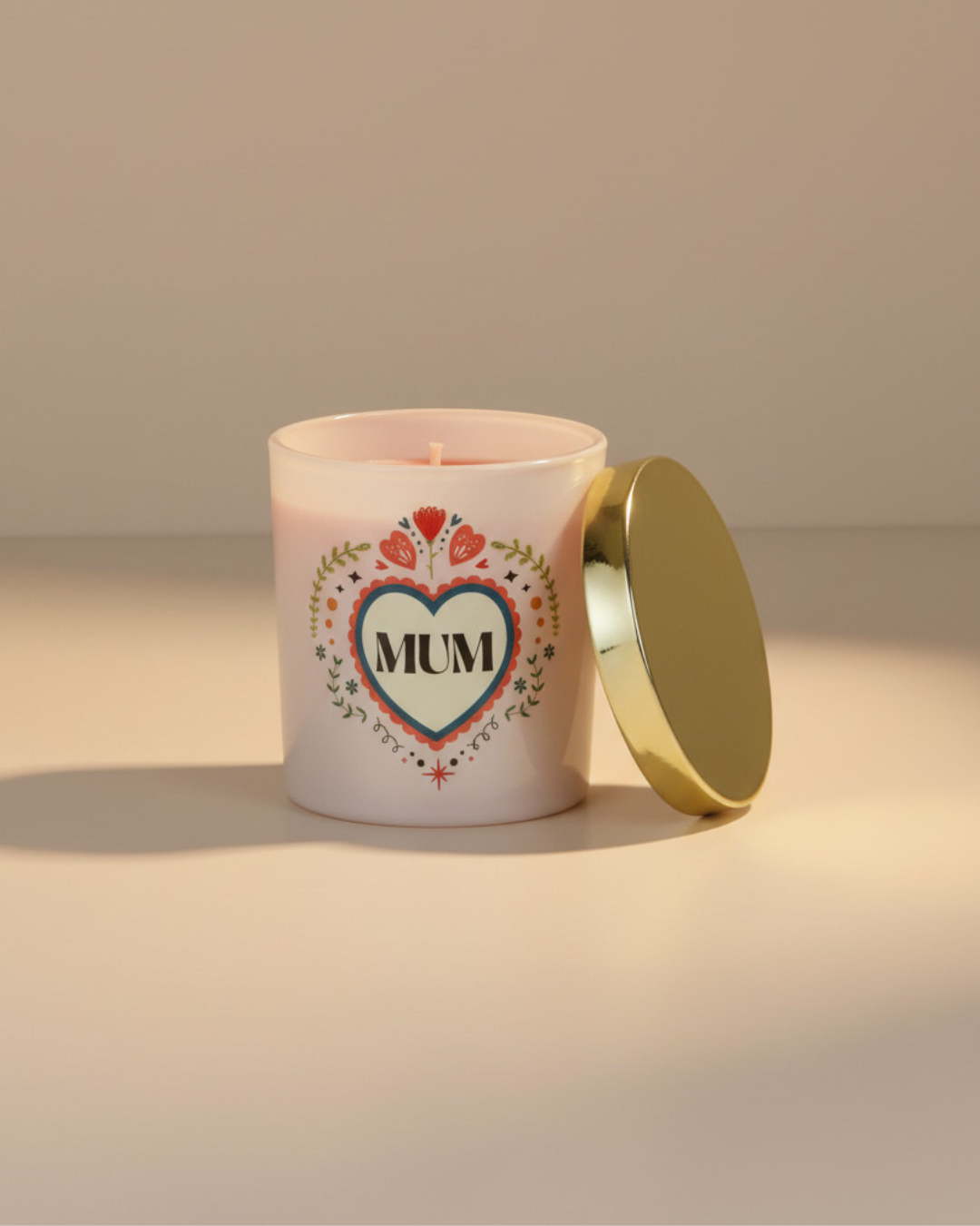 Mum Folk Heart French Tulip Candle