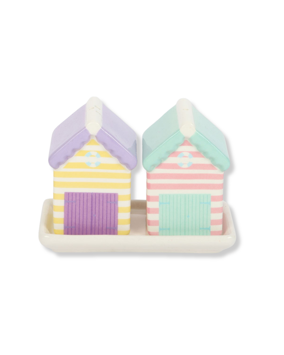 Pastel Beach Hut Salt and Pepper Shakers