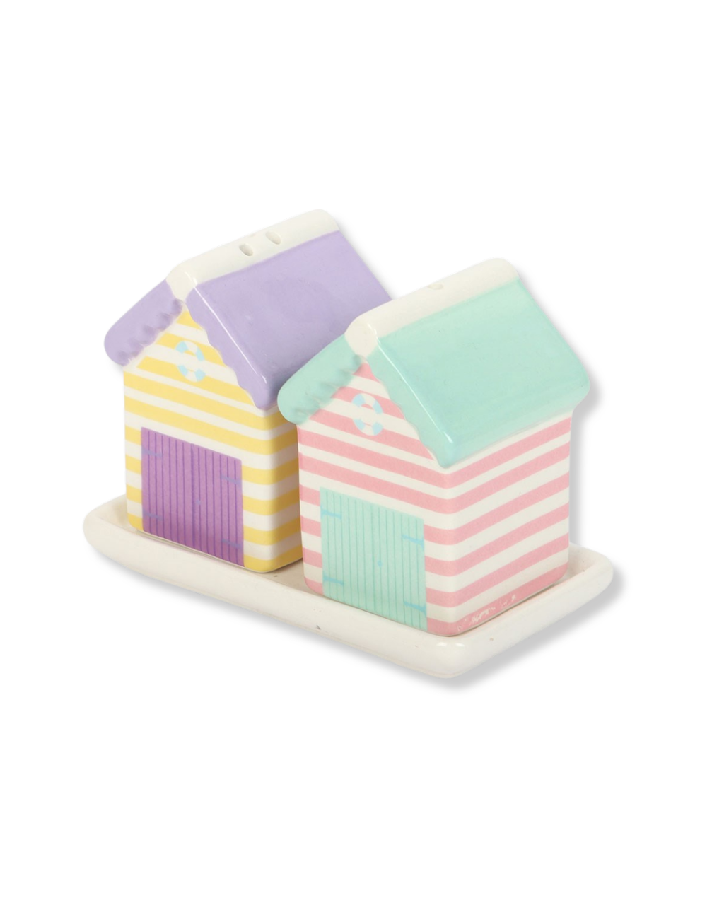 Pastel Beach Hut Salt and Pepper Shakers