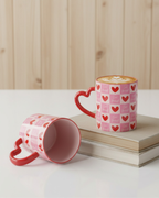 Love Yourself Checkered Mug with Heart Handle