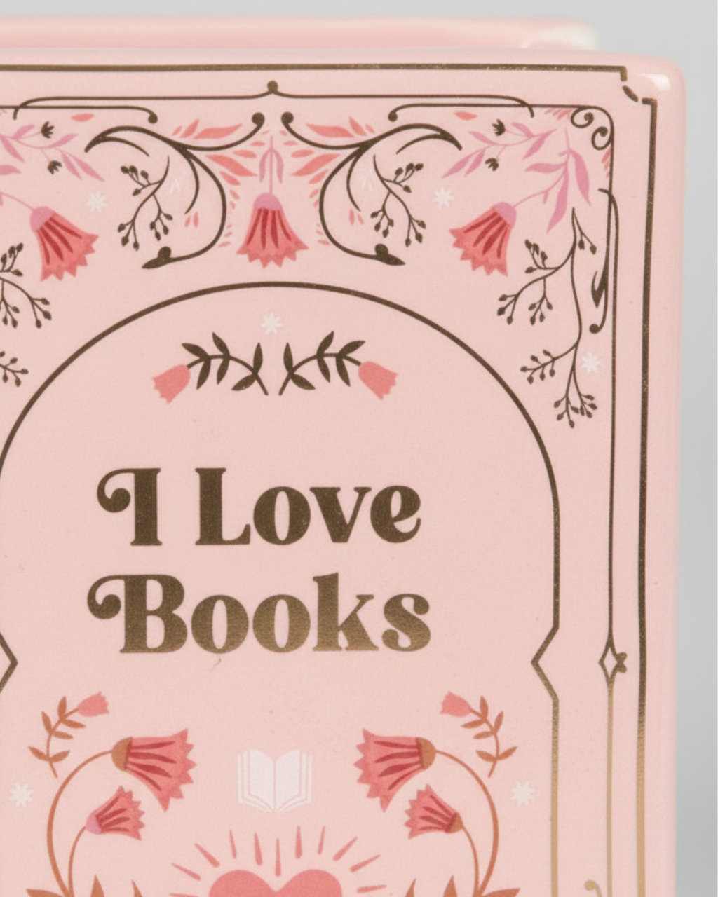 I Love Books Pink Book Shaped Mug