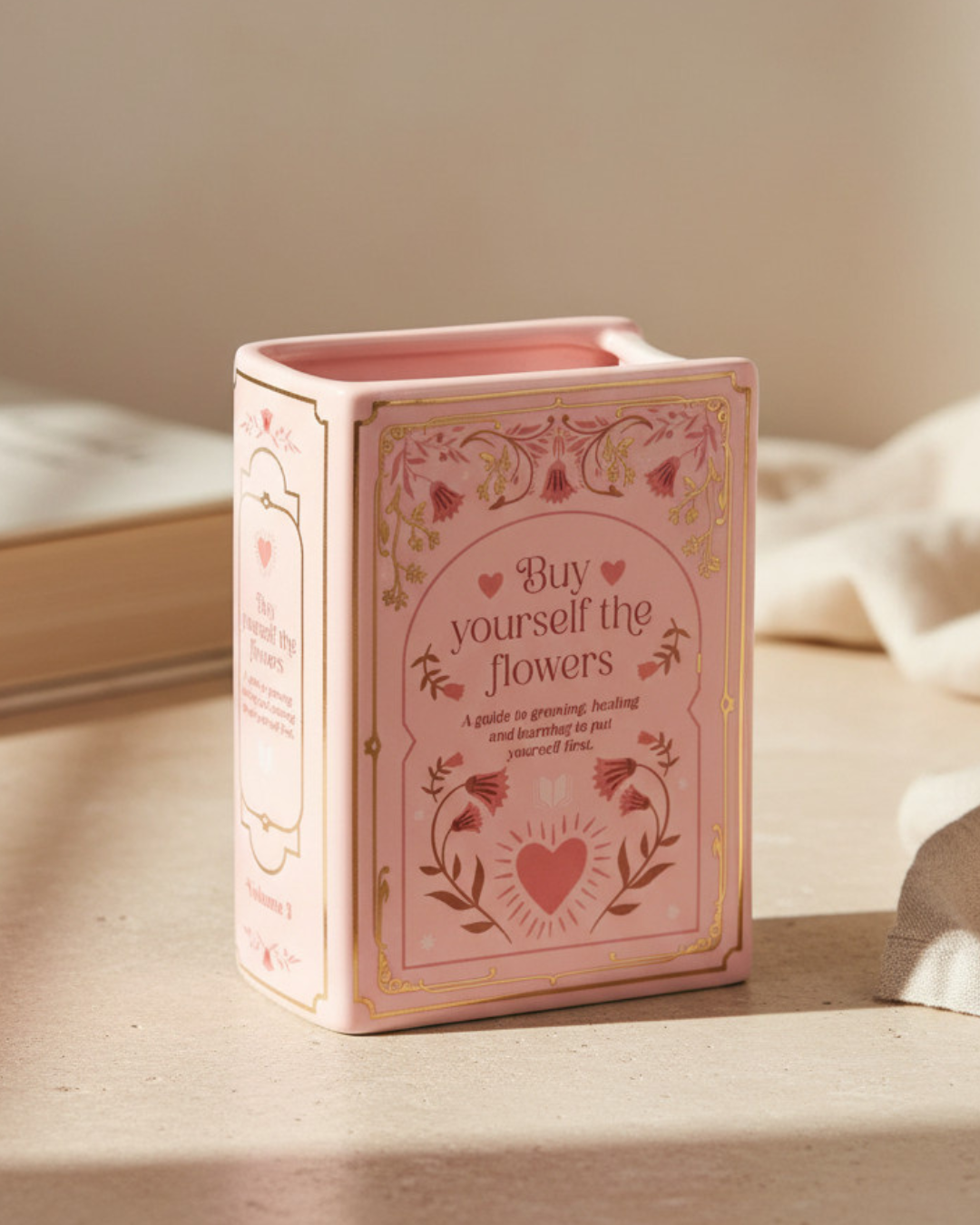 Pink Book Shaped Vase