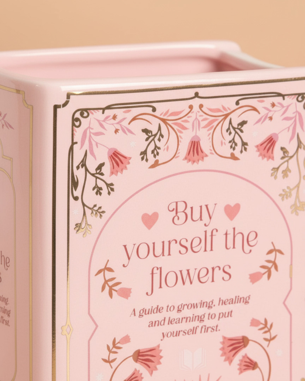Pink Book Shaped Vase