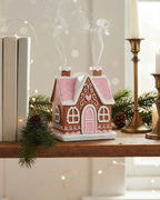 Pink Gingerbread House Incense Cone Burner | Ceramic Christmas House