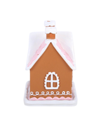 Pink Gingerbread House Incense Cone Burner | Ceramic Christmas House
