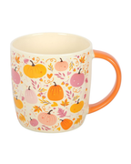 Pink & Orange Pumpkin Print Mug | Ceramic Autumn Mug