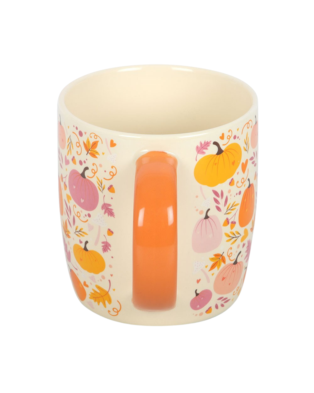Pink & Orange Pumpkin Print Mug | Ceramic Autumn Mug