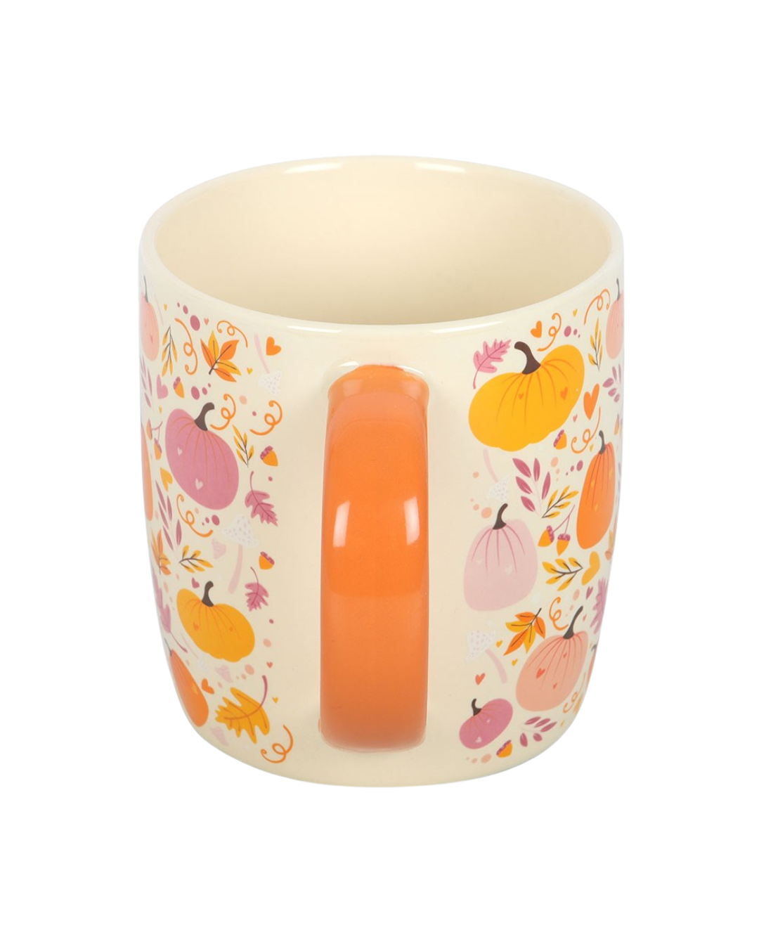 Pink & Orange Pumpkin Print Mug | Ceramic Autumn Mug