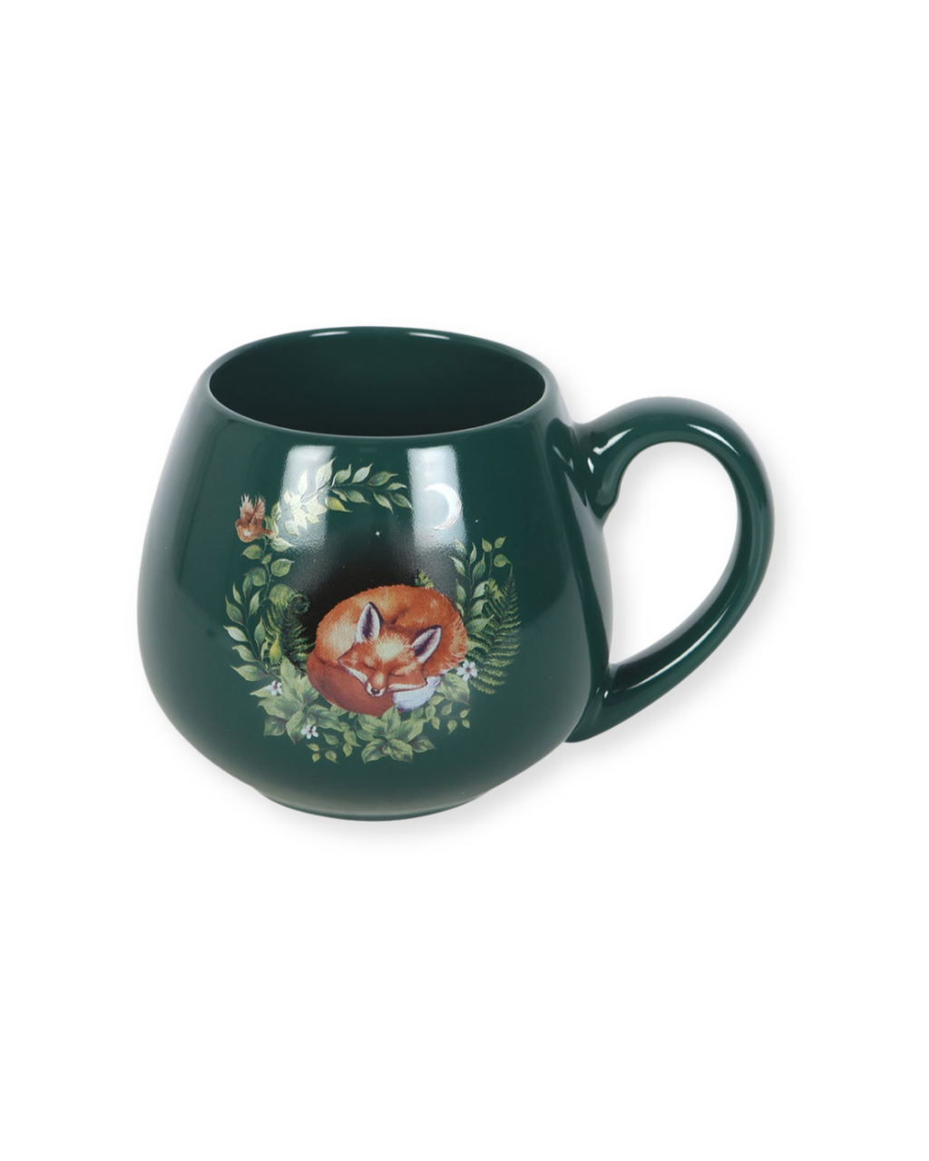 Green Sleeping Fox Rounded Mug