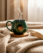 Green Sleeping Fox Rounded Mug