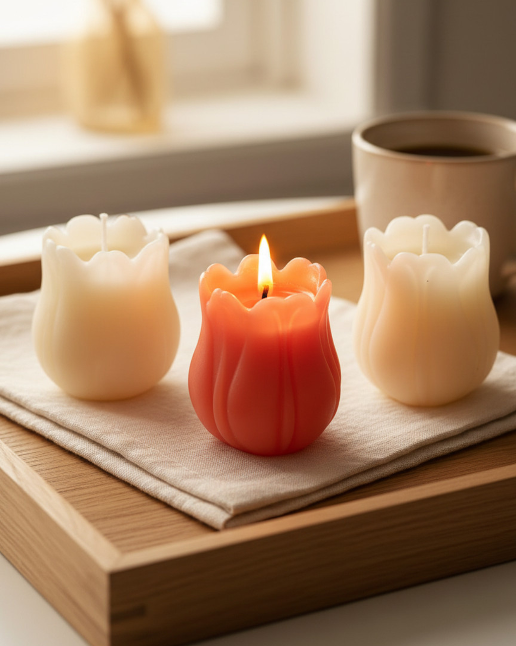 Set of 3 Tulip Shaped Candles
