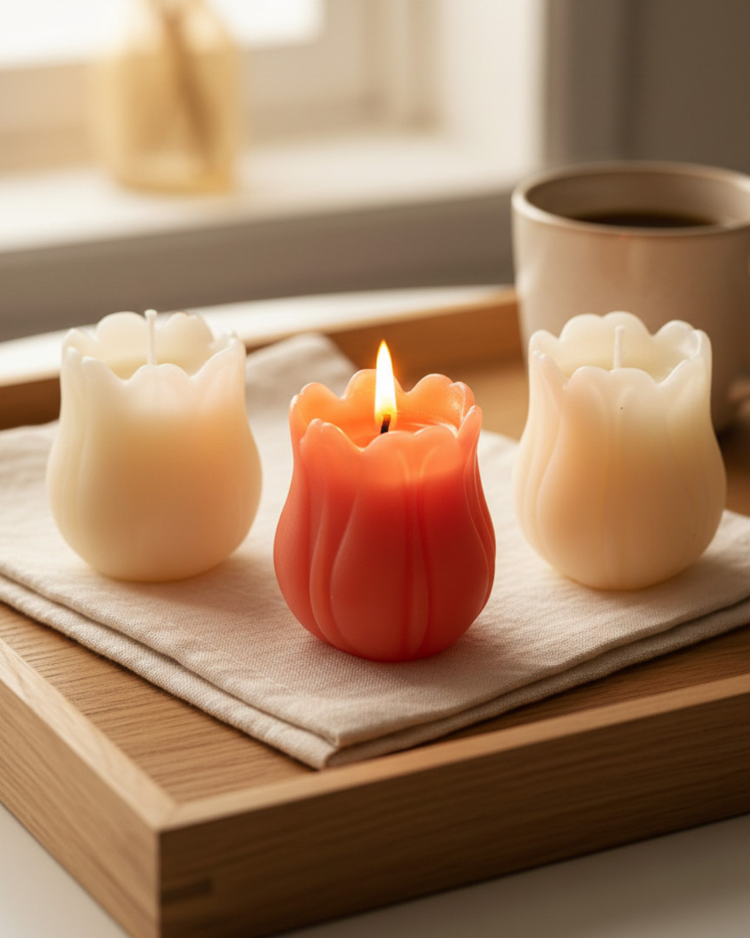 Set of 3 Tulip Shaped Candles