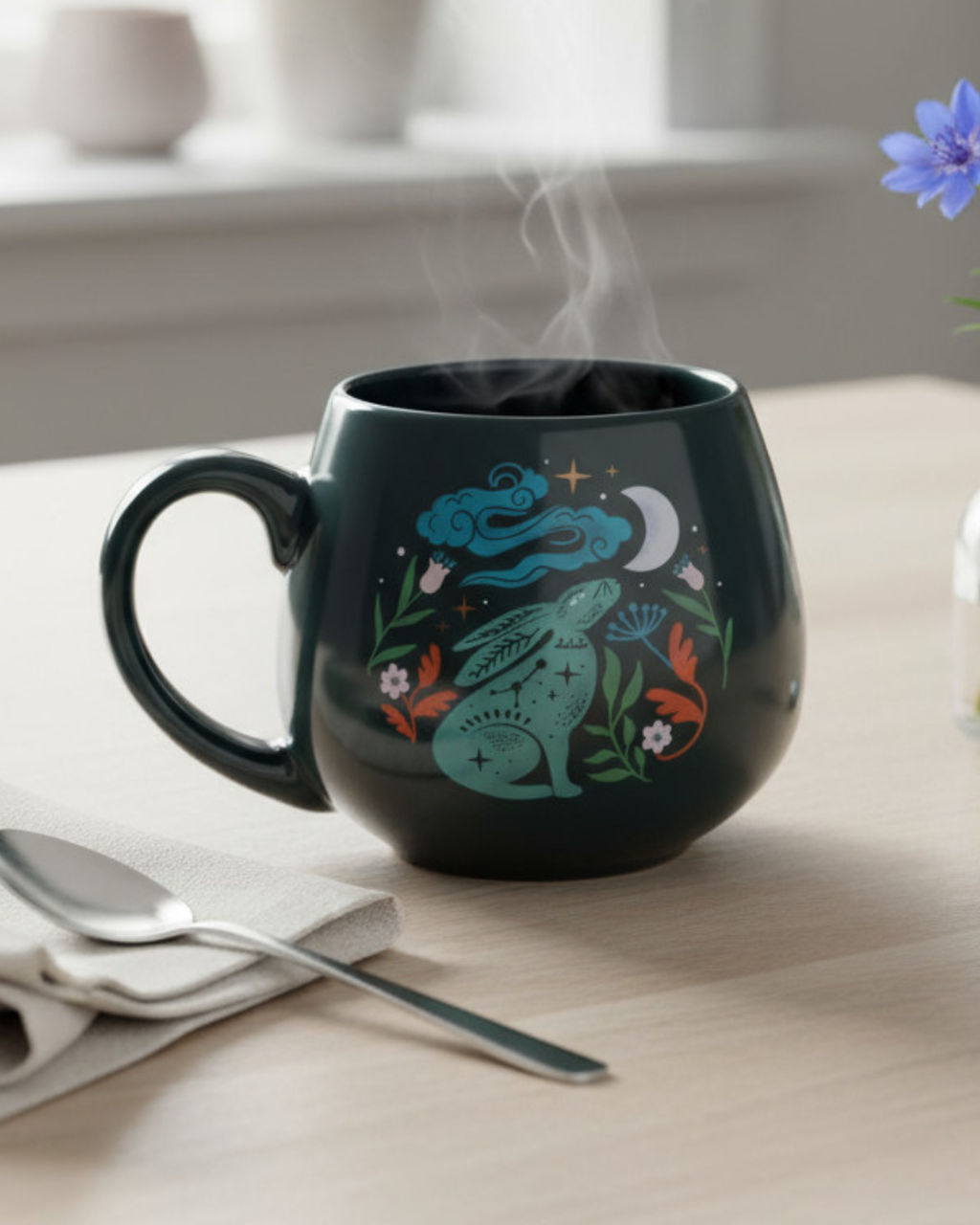 Midnight Hare Rounded Mug