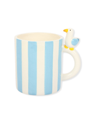 Striped Mug with Seagull