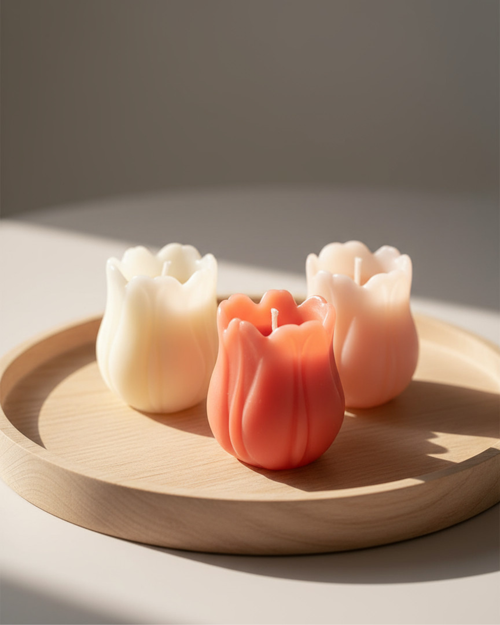 Set of 3 Tulip Shaped Candles