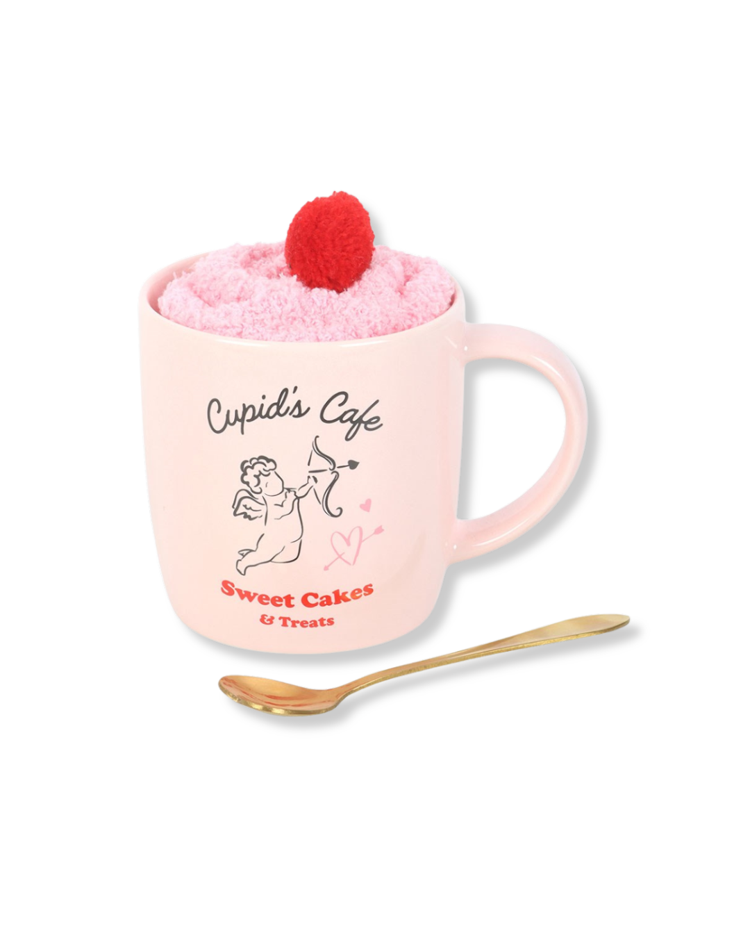 Cupid’s Café Mug, Spoon & Socks Gift Set