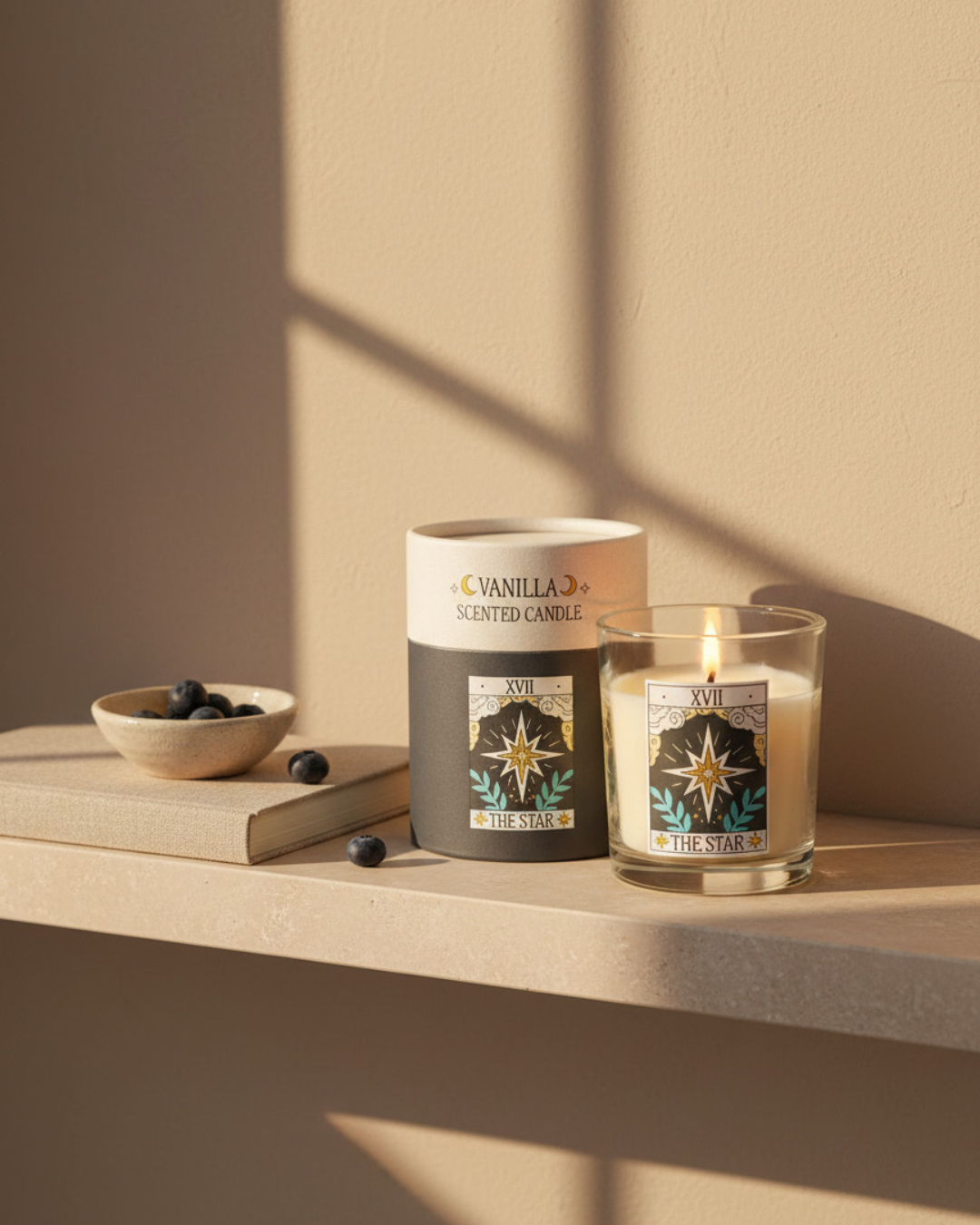 The Star Vintage Tarot Vanilla Candle