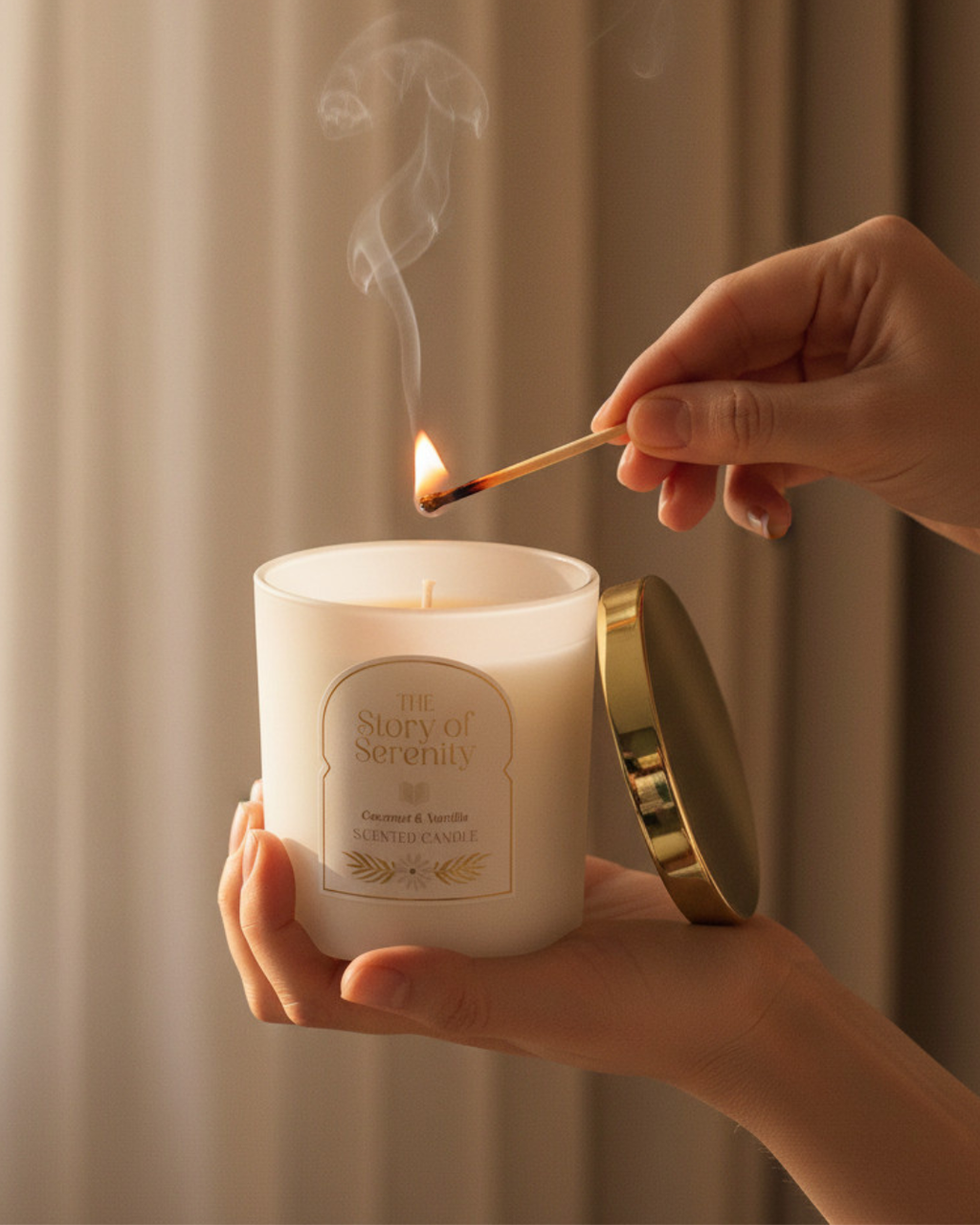 The Story of Serenity Coconut & Vanilla Candle