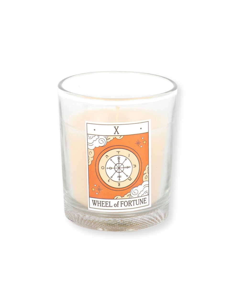 The Wheel of Fortune Vintage Tarot Orange Candle ceramic mug or home décor item.