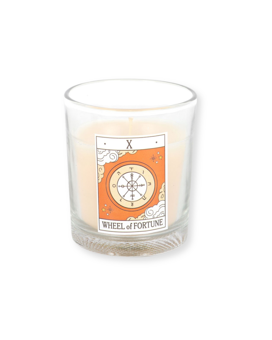The Wheel of Fortune Vintage Tarot Orange Candle ceramic mug or home décor item.