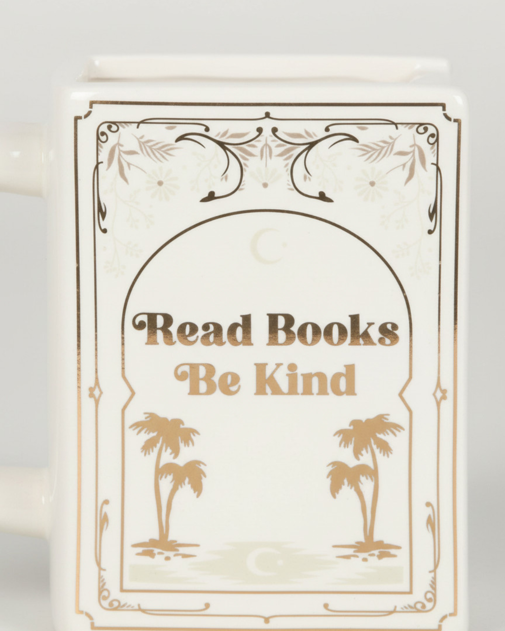 Read Books Be Kind White Book Shaped Mug