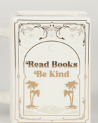 Read Books Be Kind White Book Shaped Mug