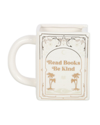 Read Books Be Kind White Book Shaped Mug