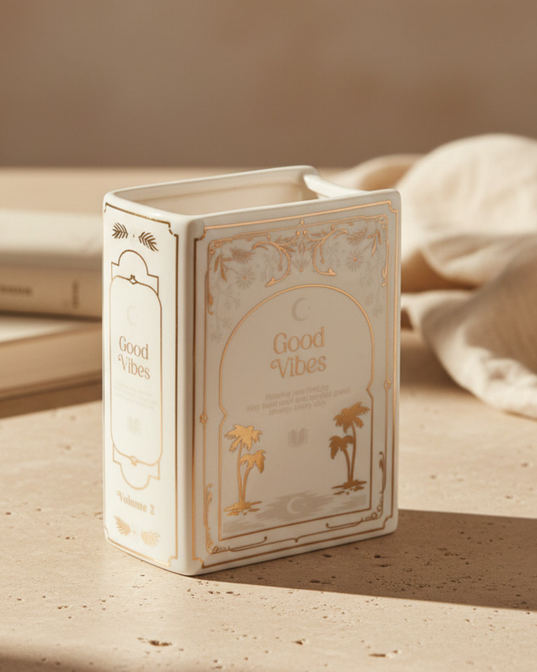 White Book Shaped Vase