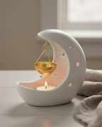 White Crescent Moon Hanging Oil Burner