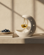 White Crescent Moon Hanging Oil Burner