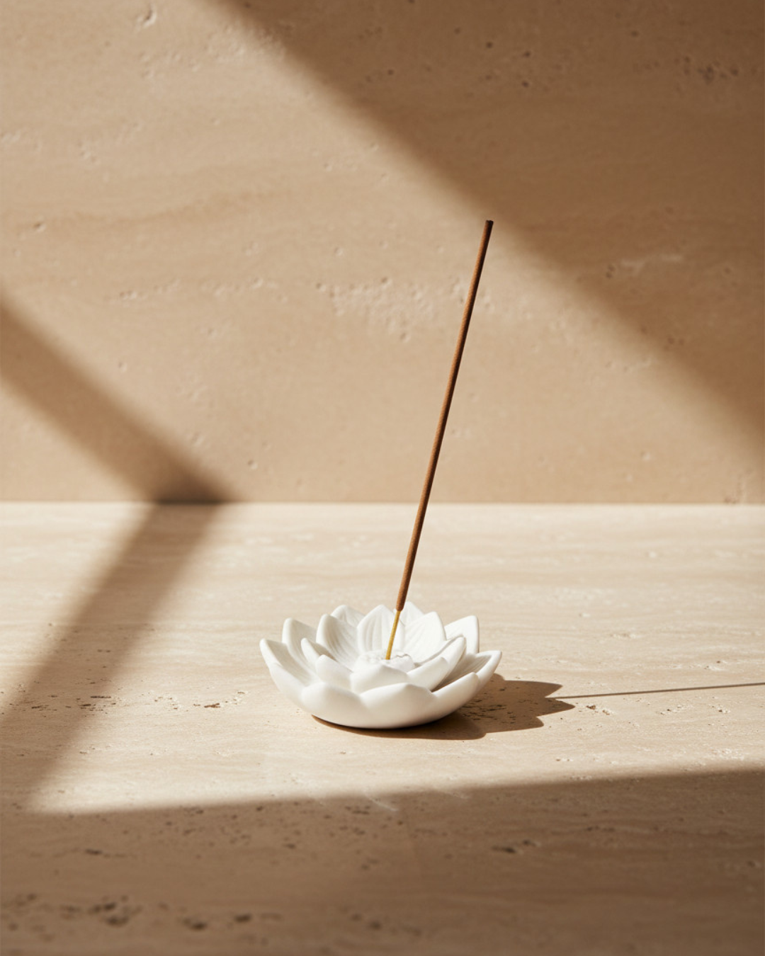 White Lotus Flower Incense Stick Holder