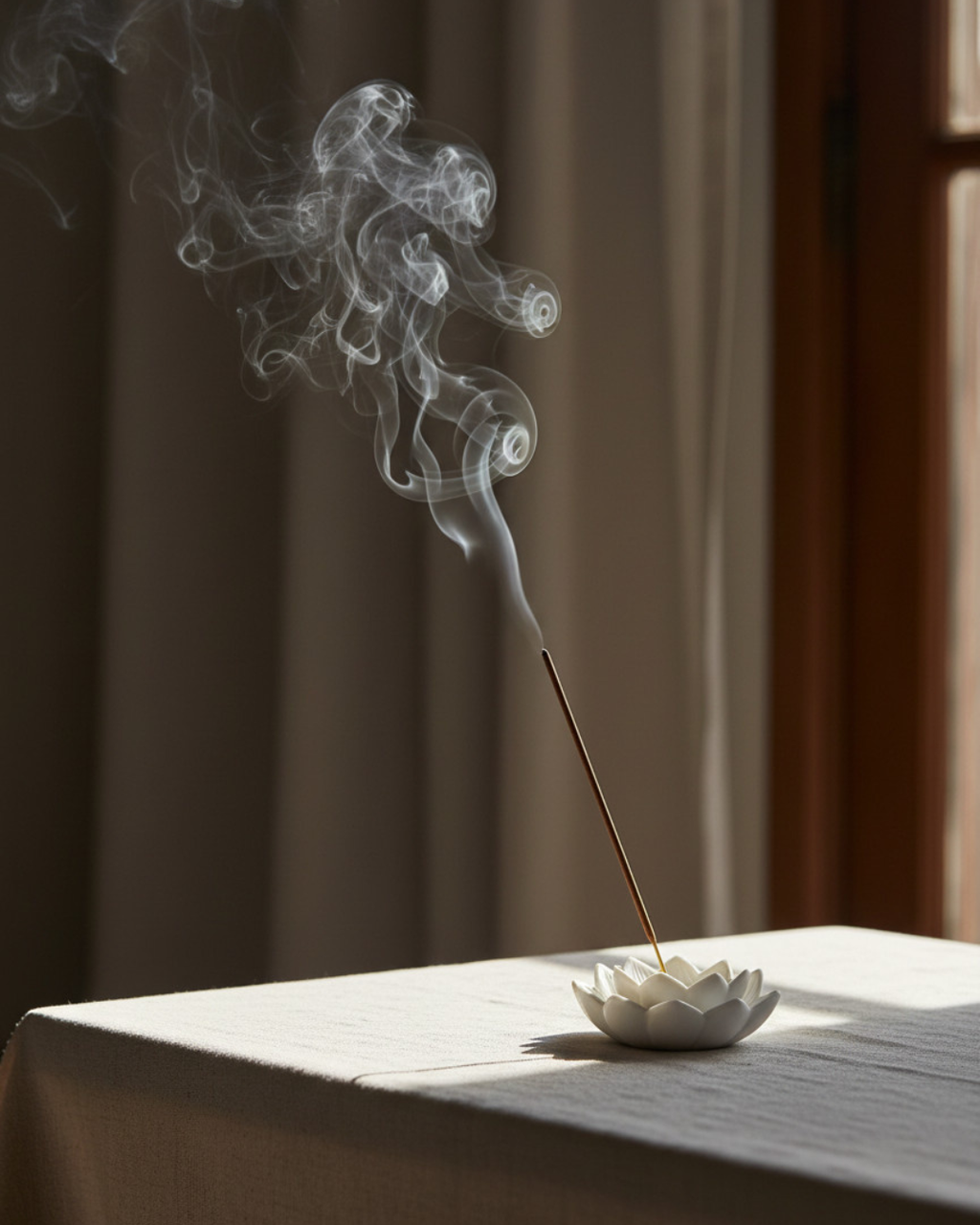 White Lotus Flower Incense Stick Holder